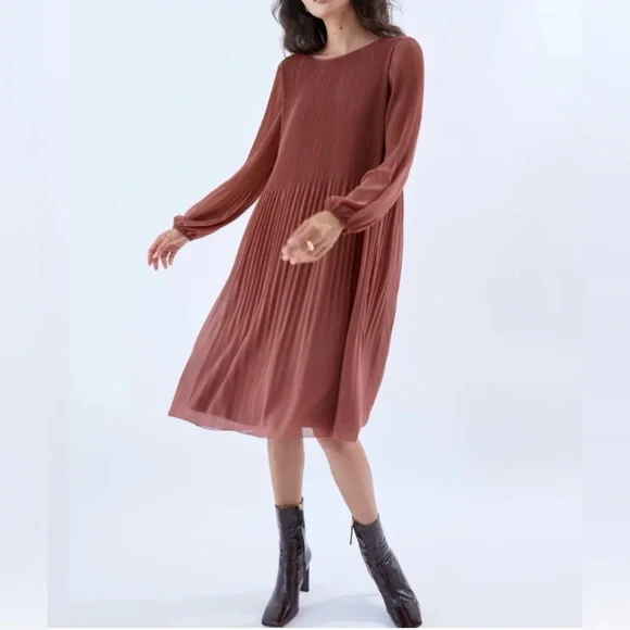 Wilfred Daydreamer Midi Dress Ashy Rose Size Small Aritzia #85140 - Picture 10 of 10